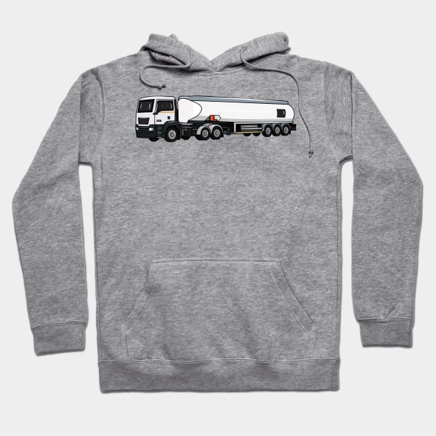 Tanker truck fuel transport cartoon illustration Hoodie by Miss Cartoon